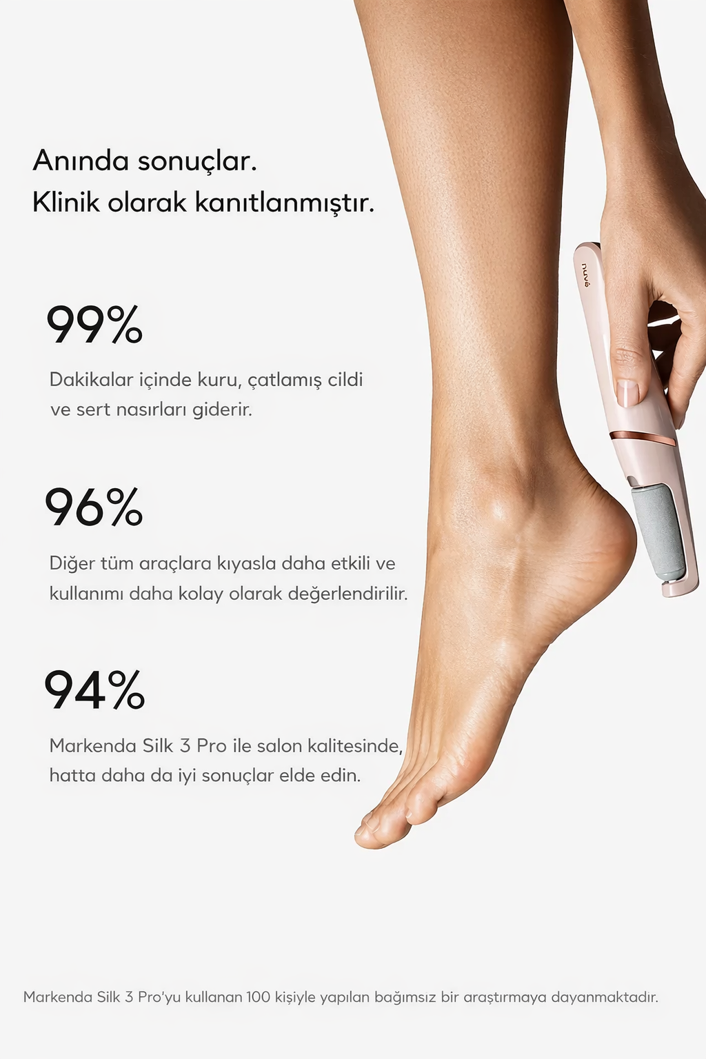 Markenda Silk 3 Pro – Dakikalar İçinde Pürüzsüz Ayaklar | Elektrikli Nasır Giderici